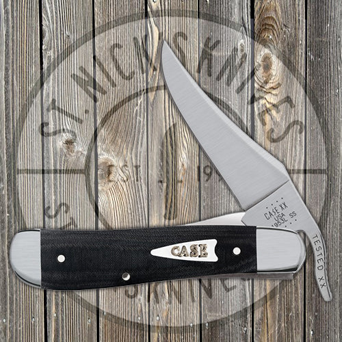 Case RussLock - Smooth Black Micarta - 27734 Traditional Knives - Tophatter Daily Deals