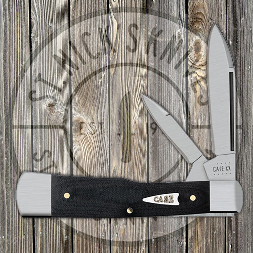 Case Gunstock - Smooth Black Micarta - 27735 Traditional Knives - Tophatter Daily Deals