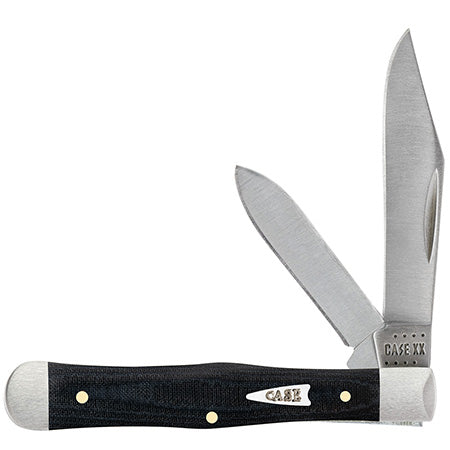 Case Small Swell Center Jack - Smooth Black Micarta - 27737 Knives - Tophatter Daily Deals