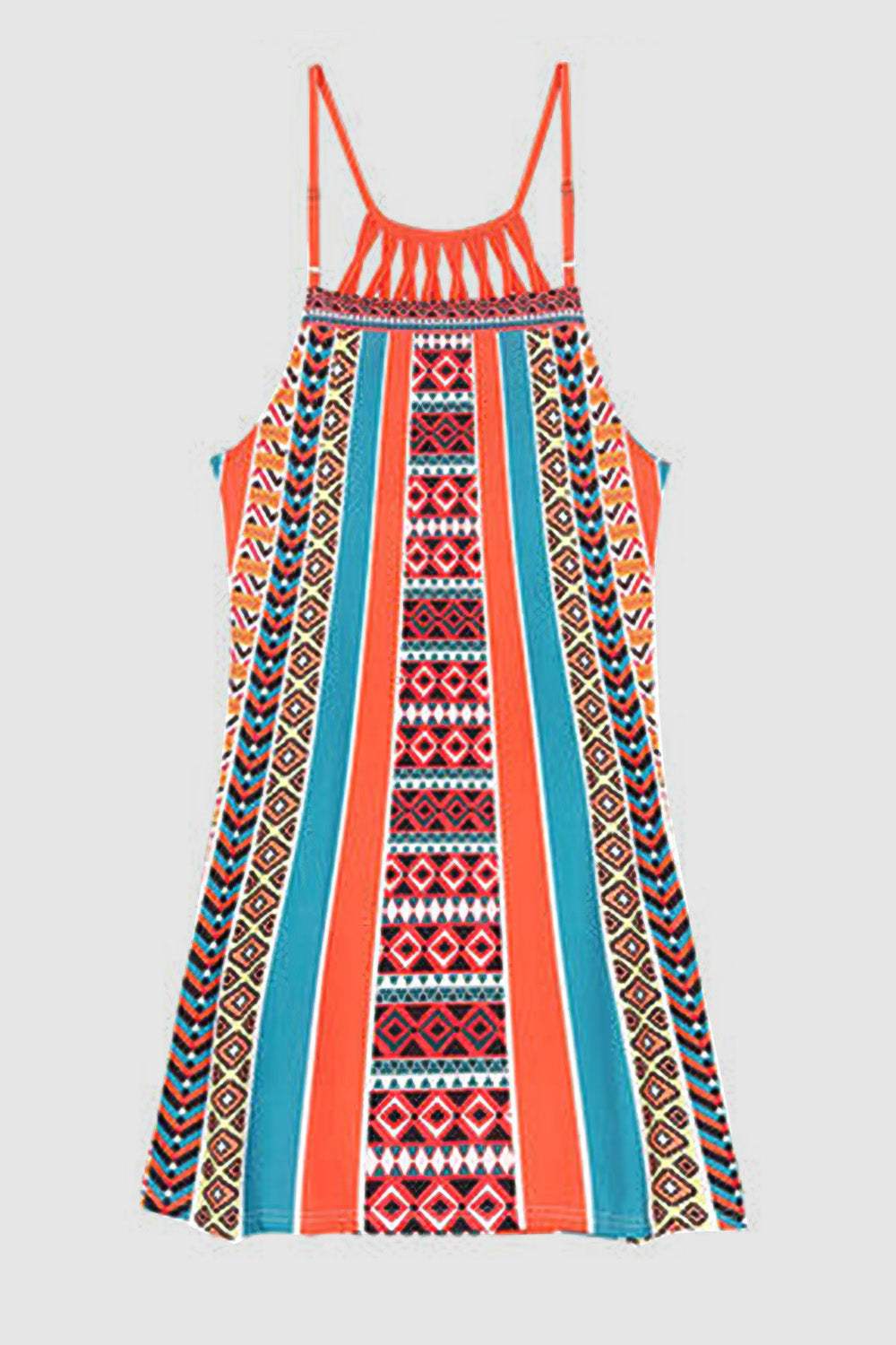 Printed Grecian Neck Mini Dress Cocktail Dresses - Tophatter Daily Deals