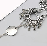 Bohemian Jewelry Antique Silver Color Hollow Flower Chain Anklets Beach Barefoot Sandals Foot Jewelry 0 - Tophatter Daily Deals