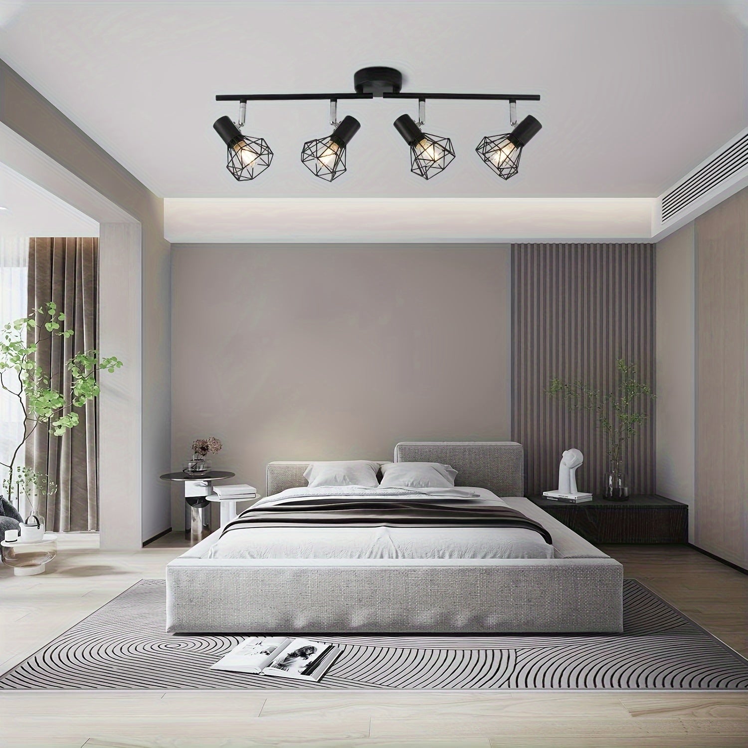 Industrial 4-Light Semi-Flush Ceiling Light Ceiling Lights - Tophatter Daily Deals