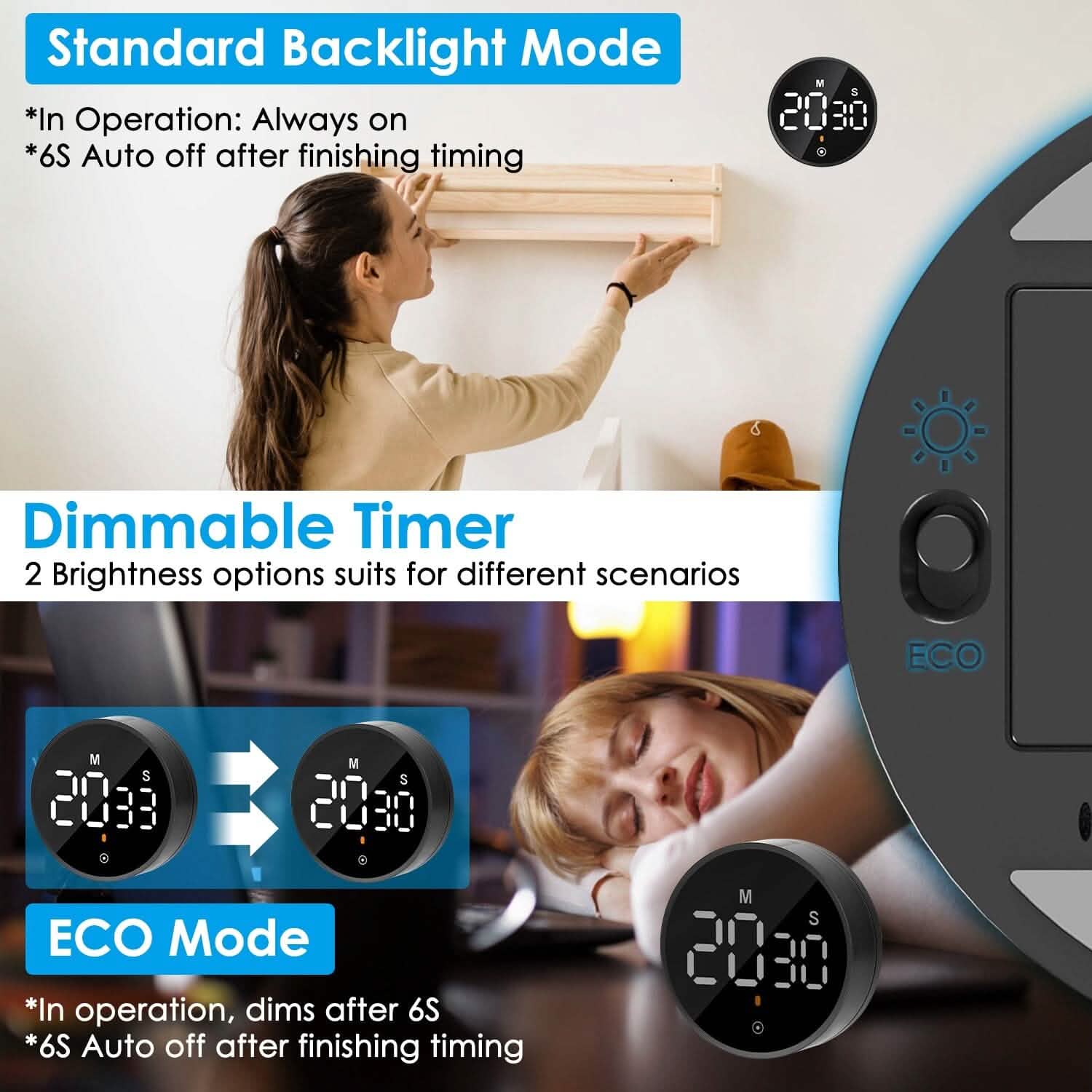 2.79" LED Digital Electronic Countdown Timer Dimmable Mutable Magnetic Clock Kitchen Tools & Gadgets - Tophatter Daily Deals