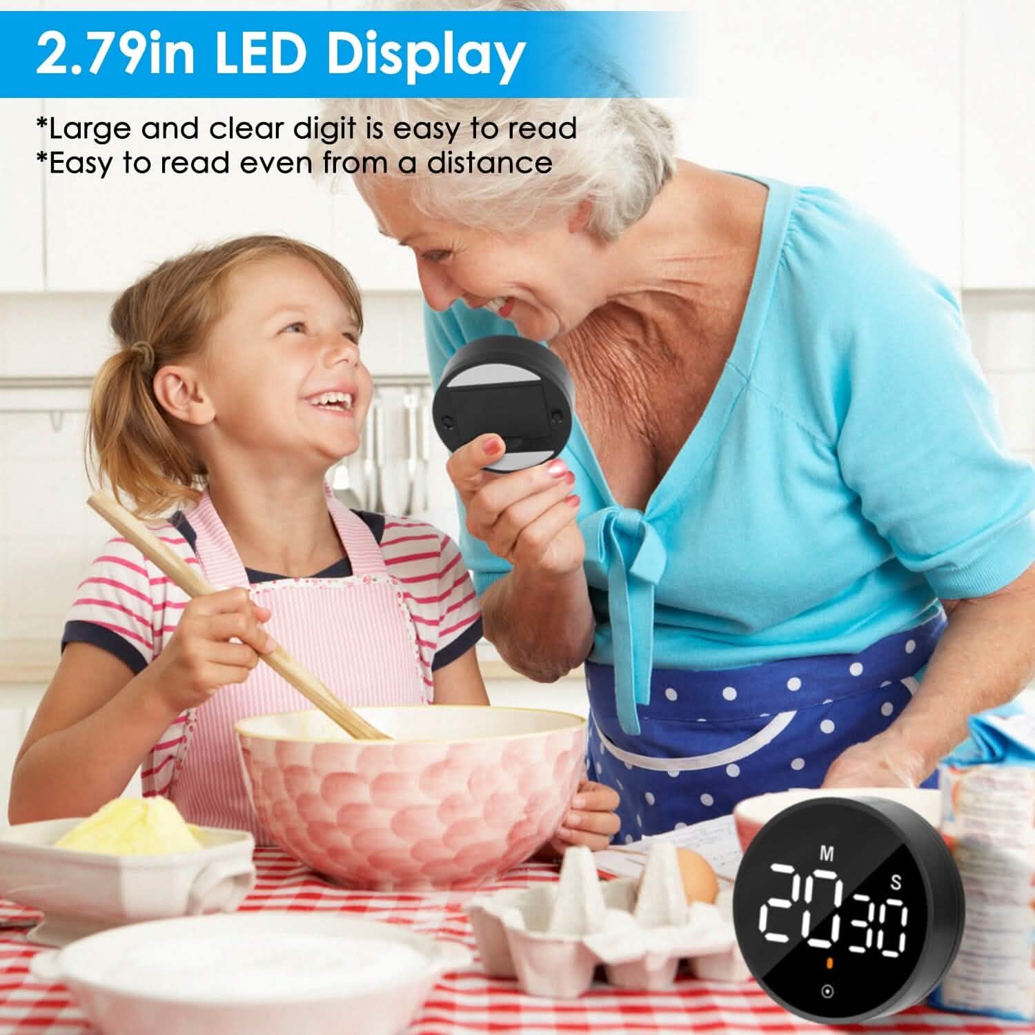 2.79" LED Digital Electronic Countdown Timer Dimmable Mutable Magnetic Clock Kitchen Tools & Gadgets - Tophatter Daily Deals