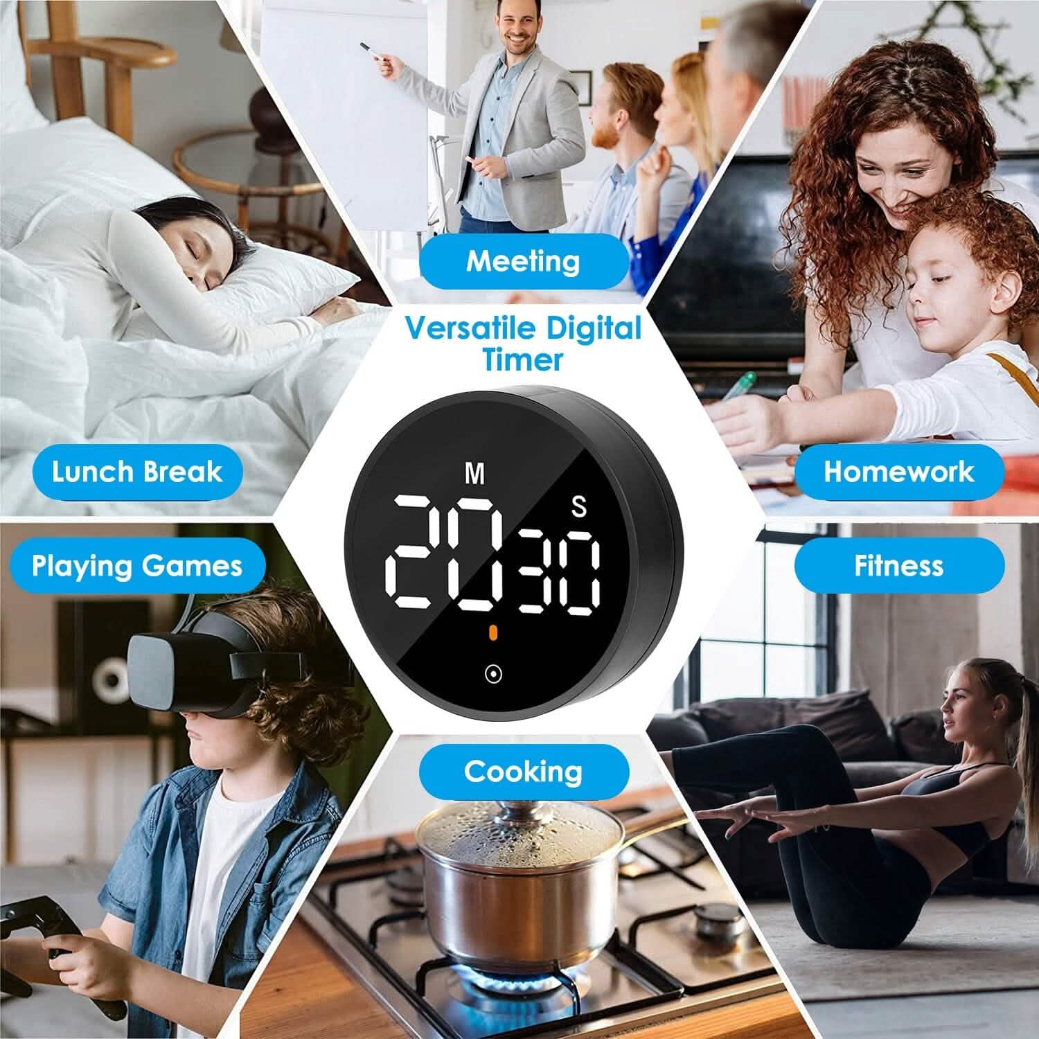 2.79" LED Digital Electronic Countdown Timer Dimmable Mutable Magnetic Clock Kitchen Tools & Gadgets - Tophatter Daily Deals