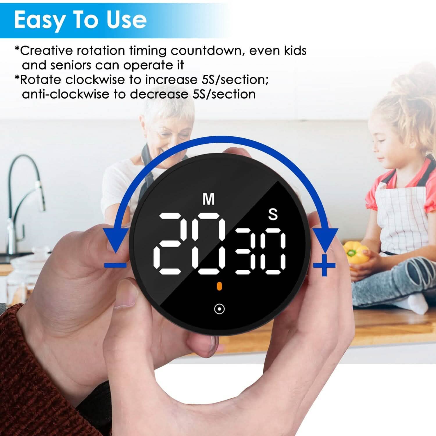 2.79" LED Digital Electronic Countdown Timer Dimmable Mutable Magnetic Clock Kitchen Tools & Gadgets - Tophatter Daily Deals