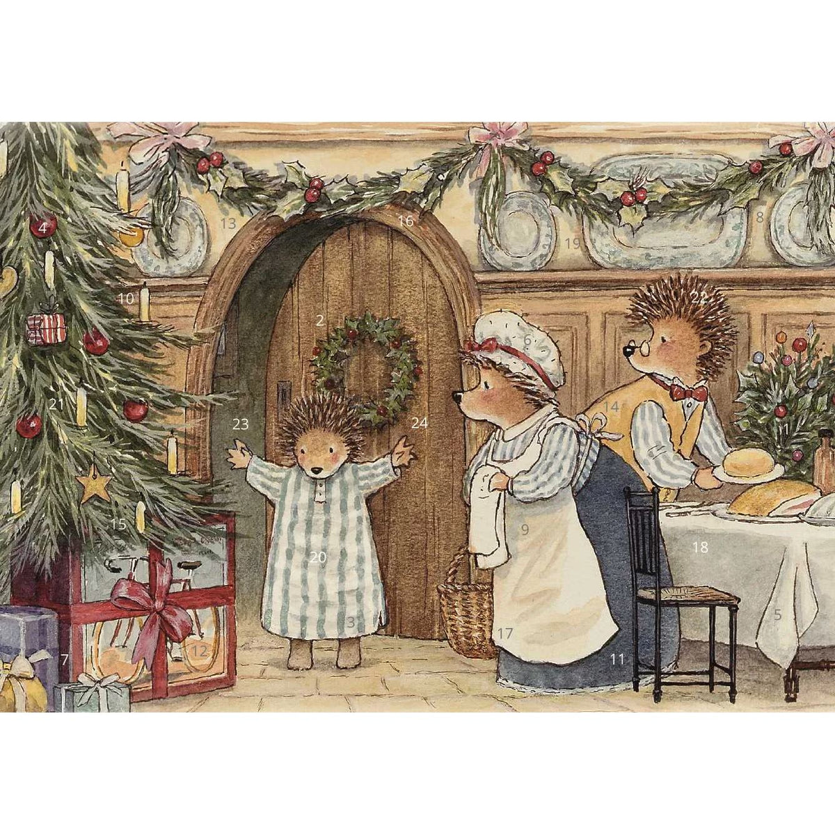 Hedgehog Christmas Advent Calendar | Traditional Picture Advent Calendar Advent Calendar - Tophatter Daily Deals