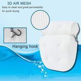 6 suction cups bath pillow 3D net bathtub pillow 0 - Tophatter Daily Deals