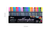 12-color Set Outline Hand Account Highlighter 24color suit 24suit 0 - Tophatter Daily Deals