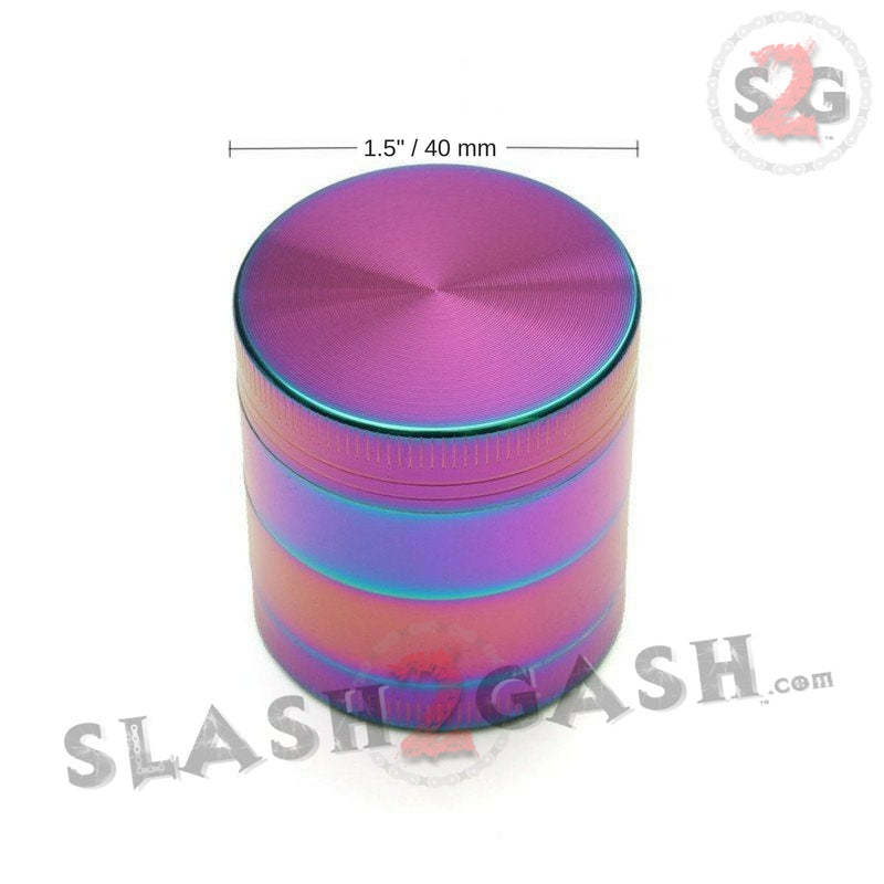 Rainbow Stainless Steel Magnetic Spice Herb Grinder 4 piece - 3 Sizes 1.5inch 40mm Smoking Accessories - Tophatter Daily Deals