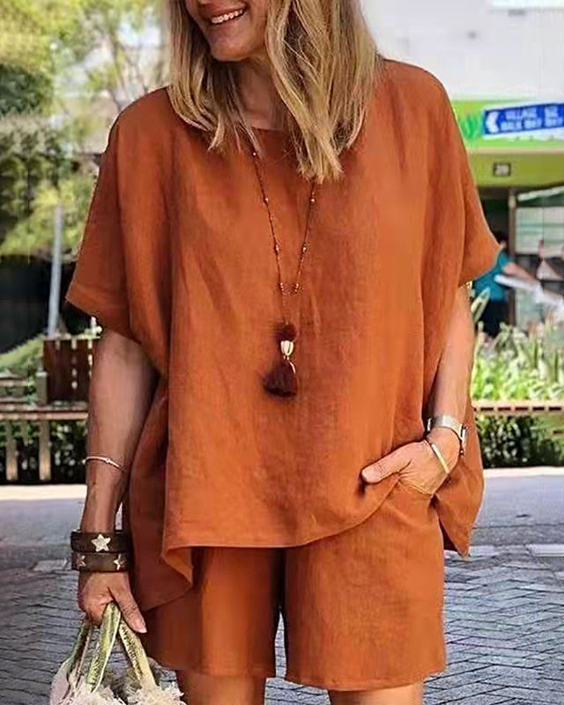 Two Piece Shorts Sets Orange Two Pieces Sets - Tophatter Daily Deals