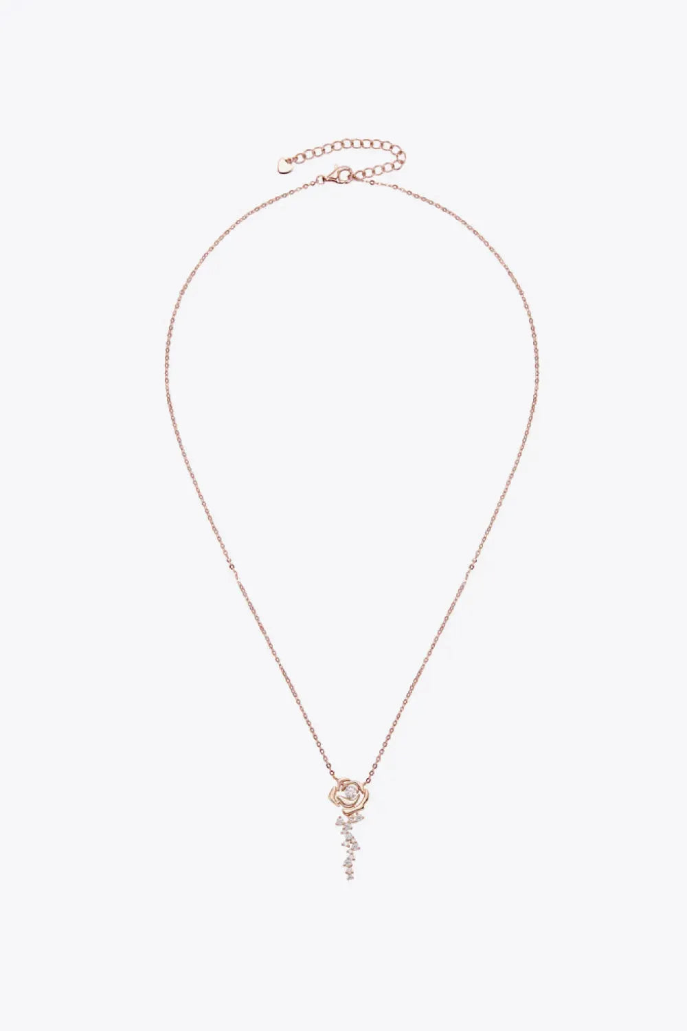 925 Sterling Silver 18K Rose Gold-Plated Pendant Necklace Necklaces - Tophatter Daily Deals
