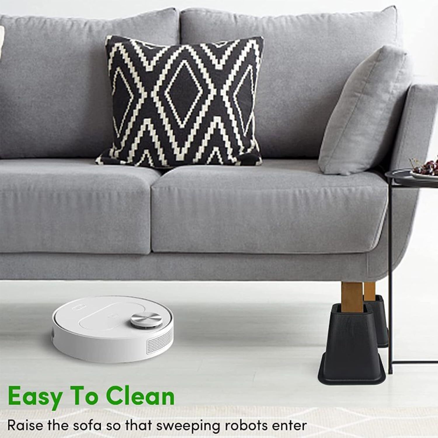 4Pcs Heavy Duty Bed Chair Risers Feet Leg Lift Furniture Extra Raisers Stand 5 - Tophatter Daily Deals