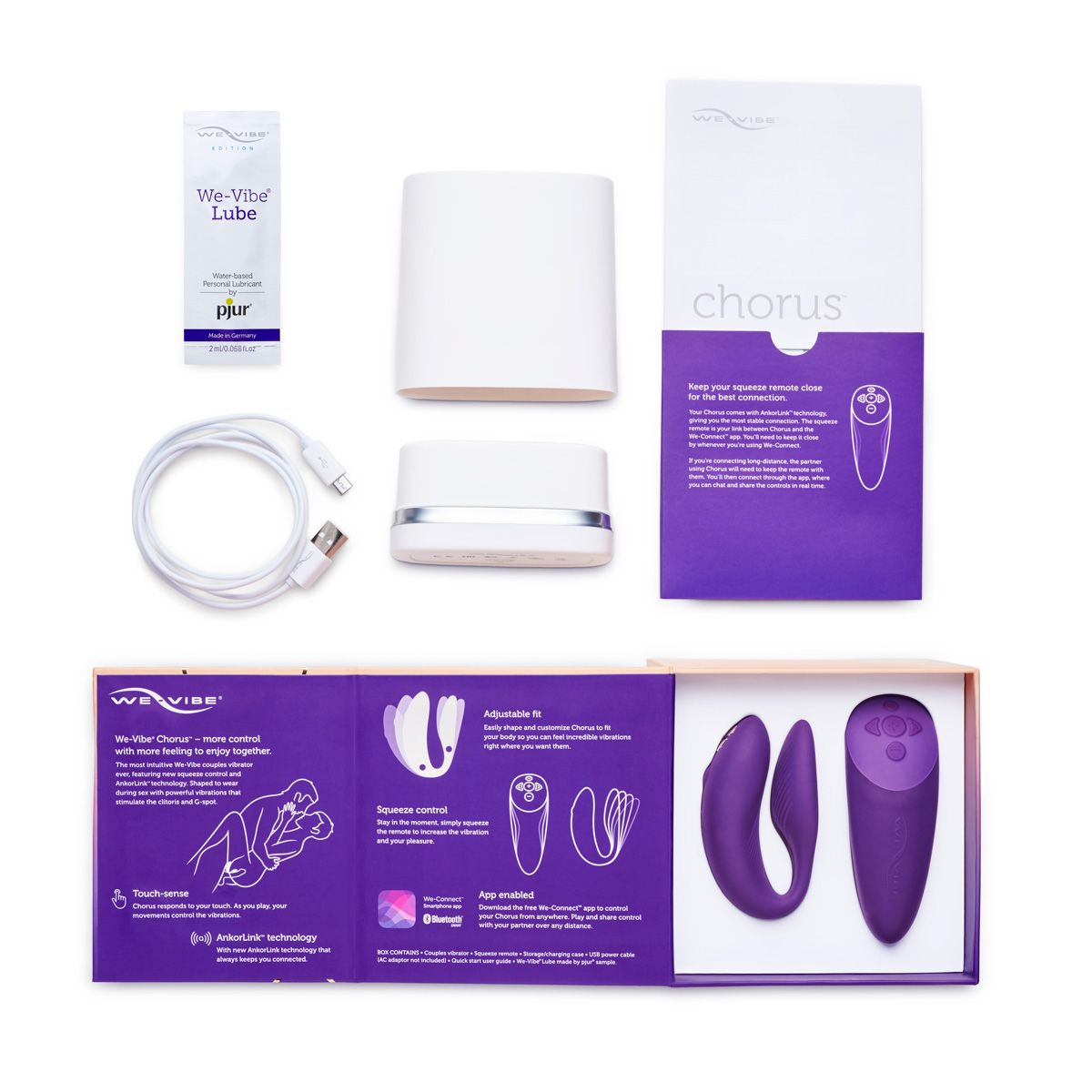 We-Vibe Chorus Couples Vibrator in Purple Couples Vibrator - Tophatter Daily Deals