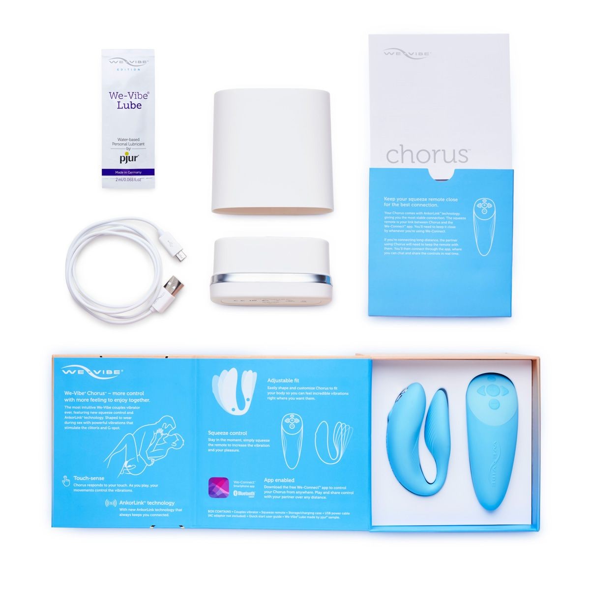 We-Vibe Chorus Couples Vibrator in Blue Couples Vibrator - Tophatter Daily Deals