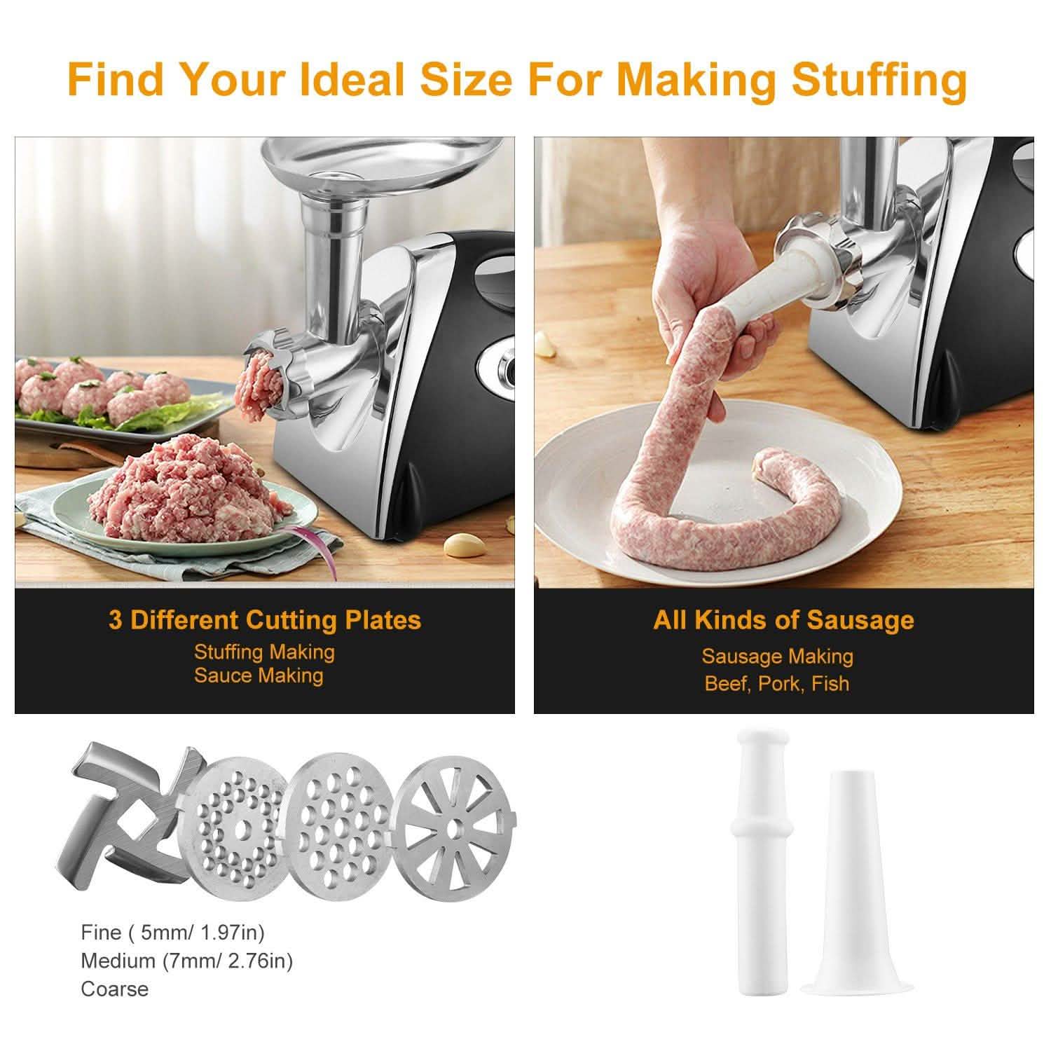 2800W Electric Meat Grinder Set Kitchen Appliances - Tophatter Daily Deals
