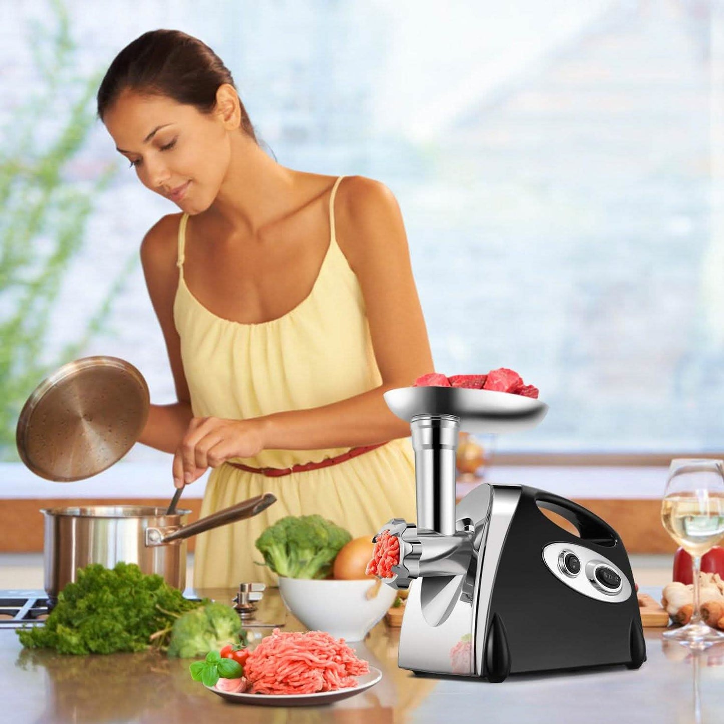 2800W Electric Meat Grinder Set Kitchen Appliances - Tophatter Daily Deals