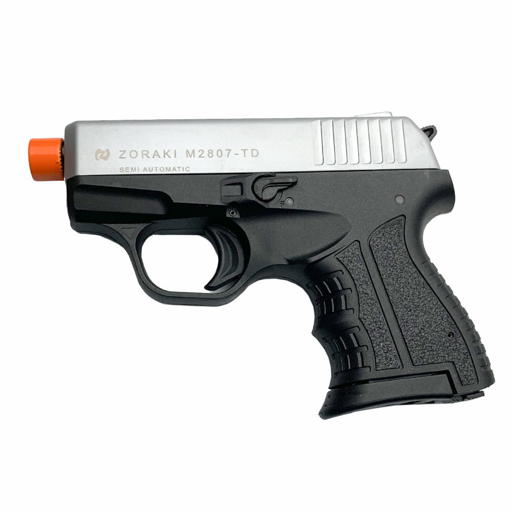 Zoraki M2807 Silver Finish - 8MM Front Firing Blank Pistol Semi-Auto Gun - Tophatter's Inc. Weapons Store Online Collectible Weapons - Tophatter Daily Deals