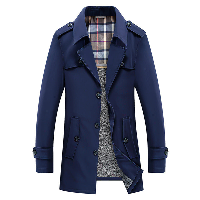 Business Winter Mid-length Winter Plus Size Jacket Navy Blue 0 - Tophatter Daily Deals
