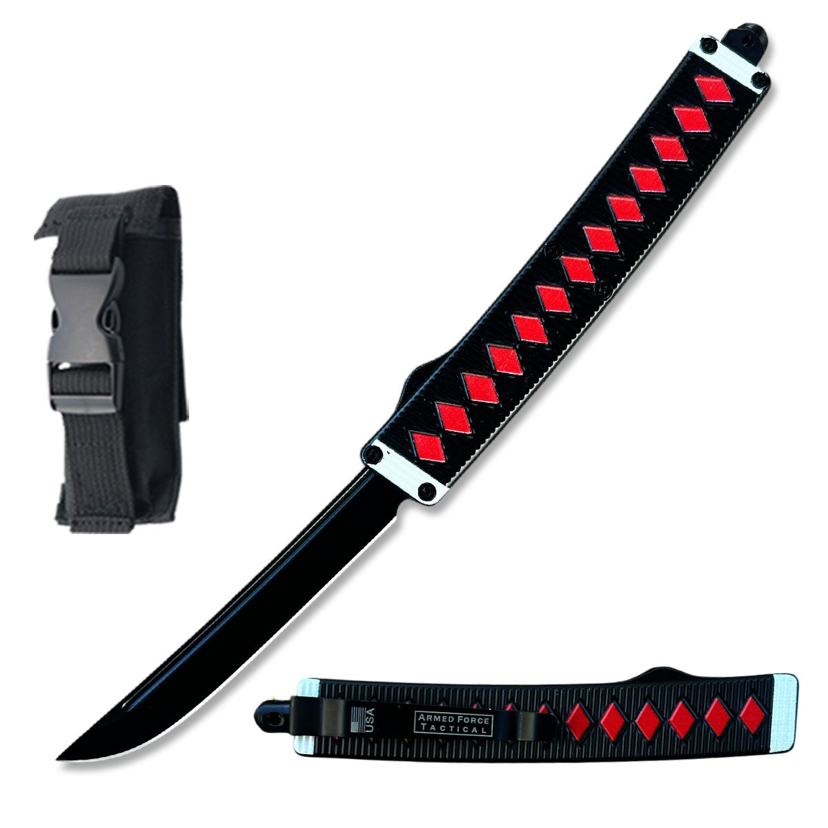 8.5" Ichigo Anime Katana Style Automatic OTF Out the Front Knife - TOPHATTER'S ARMORY DEALS Collectible Weapons - Tophatter Daily Deals