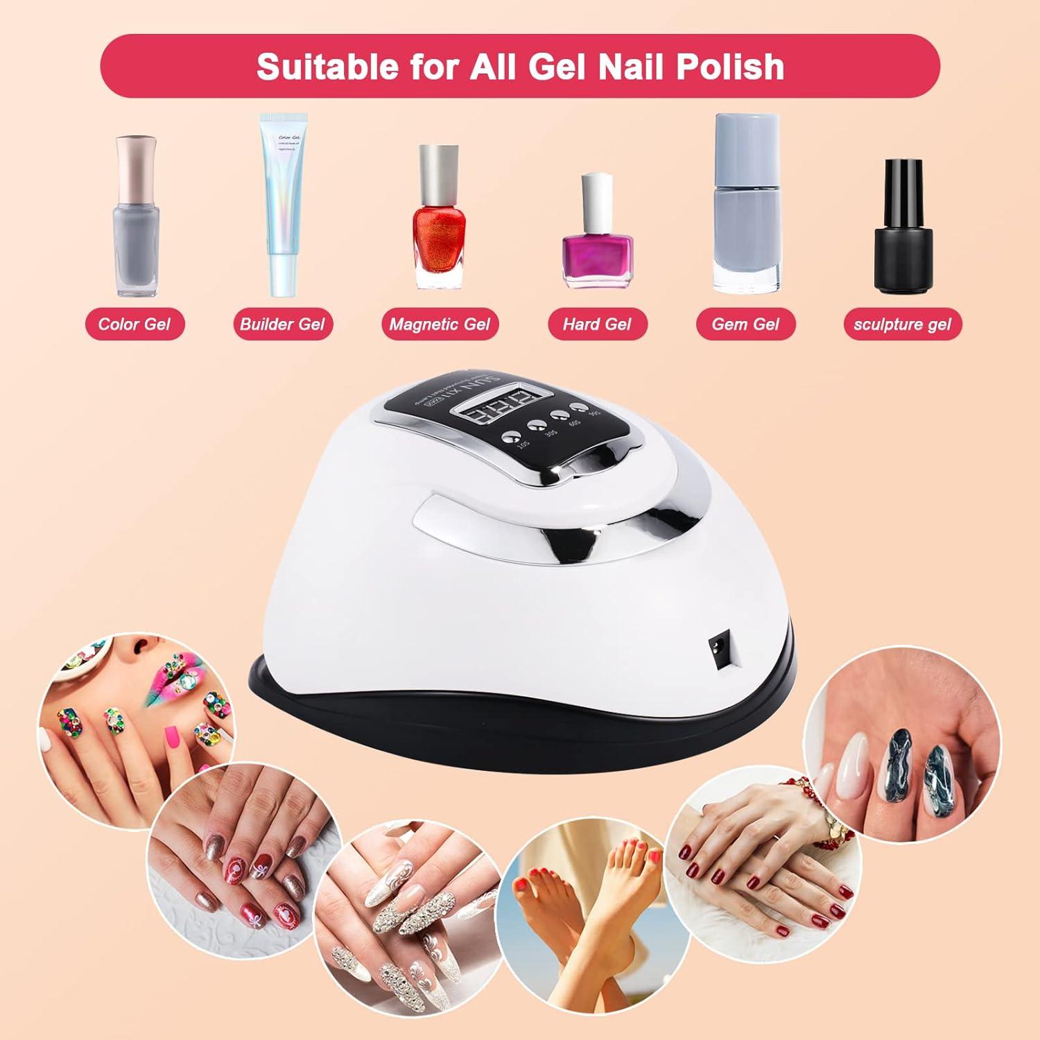 Nail Gel Dryer - 280W Nail Lamp 66 LED UV Tool Professional Polish Dryer Gel Acrylic Curing Lights Health & Beauty - Tophatter Daily Deals
