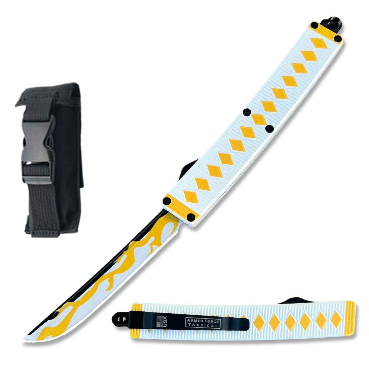 8.5" Demon Killer Anime Katana Style Automatic OTF Knife - TOPHATTER'S ARMORY DEALS Collectible Weapons - Tophatter Daily Deals