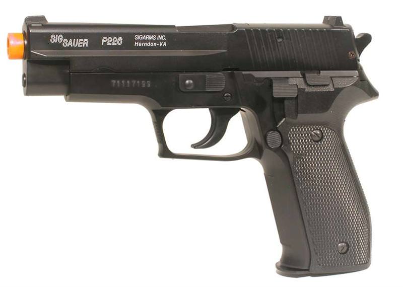 Sig Sauer P226 Spring AirSoft Black Hand Gun METAL SLIDE Heavy Weight Collectible Weapons - Tophatter Daily Deals