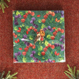 Pack of 20 Robin & Berries Christmas Napkins | Festive Paper Napkins - 33cm Napkins - Tophatter Daily Deals