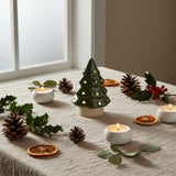 Christmas Tree LED Light, 13cm Battery Operated Green Ceramic Decoration LED Light - Tophatter Daily Deals