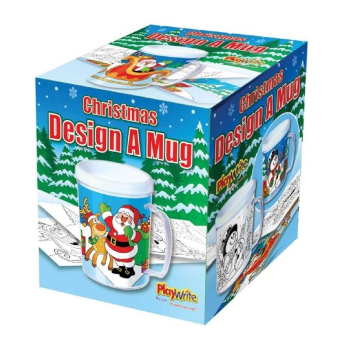 Design Your Own Christmas Mug Xmas Craft Colouring Activity Stocking Filler Colour Your Own - Tophatter Daily Deals