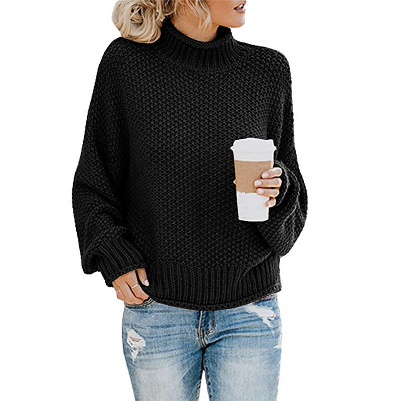 Warm Women's Pullover Sweater - Turtleneck Knit, Winter Black 3D Changing Face Moving Picture Frame - Tophatter Daily Deals