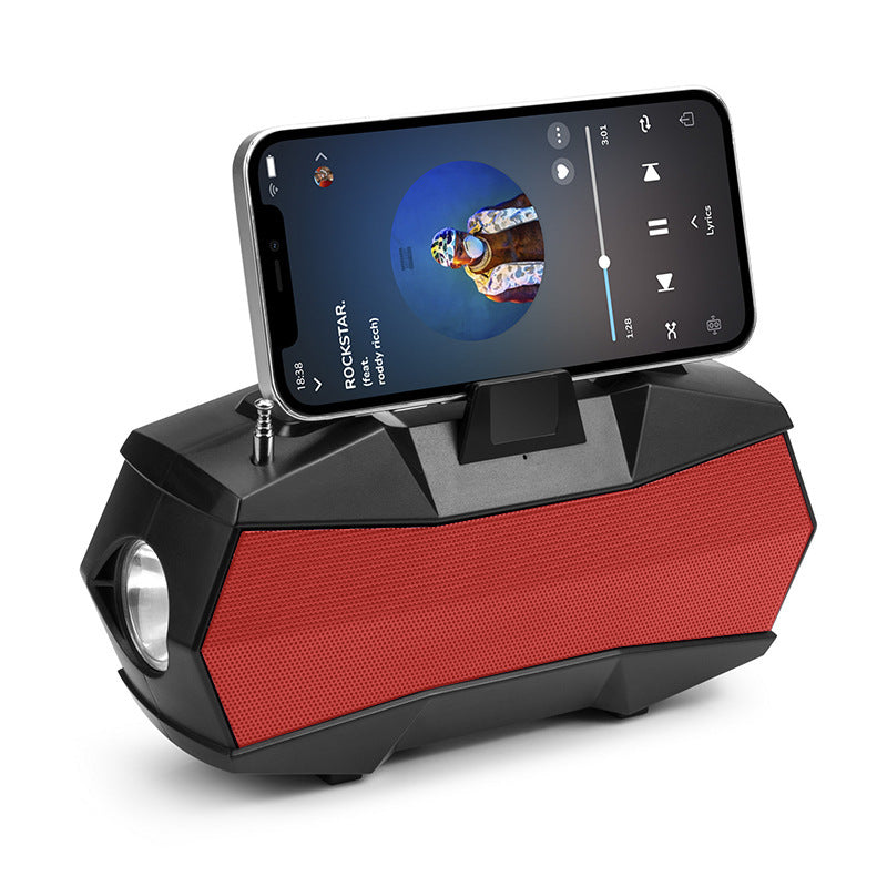 Bluetooth Speaker With Antenna Flashlight Gift Red USB 0 - Tophatter Daily Deals