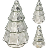 Silver Glass Christmas Tree | Freestanding Mottled Gold Tree Ornament - 20cm Ornament - Tophatter Daily Deals