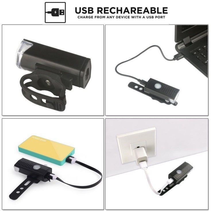 Bicycle headlight USB rechargeable 0 - Tophatter Daily Deals
