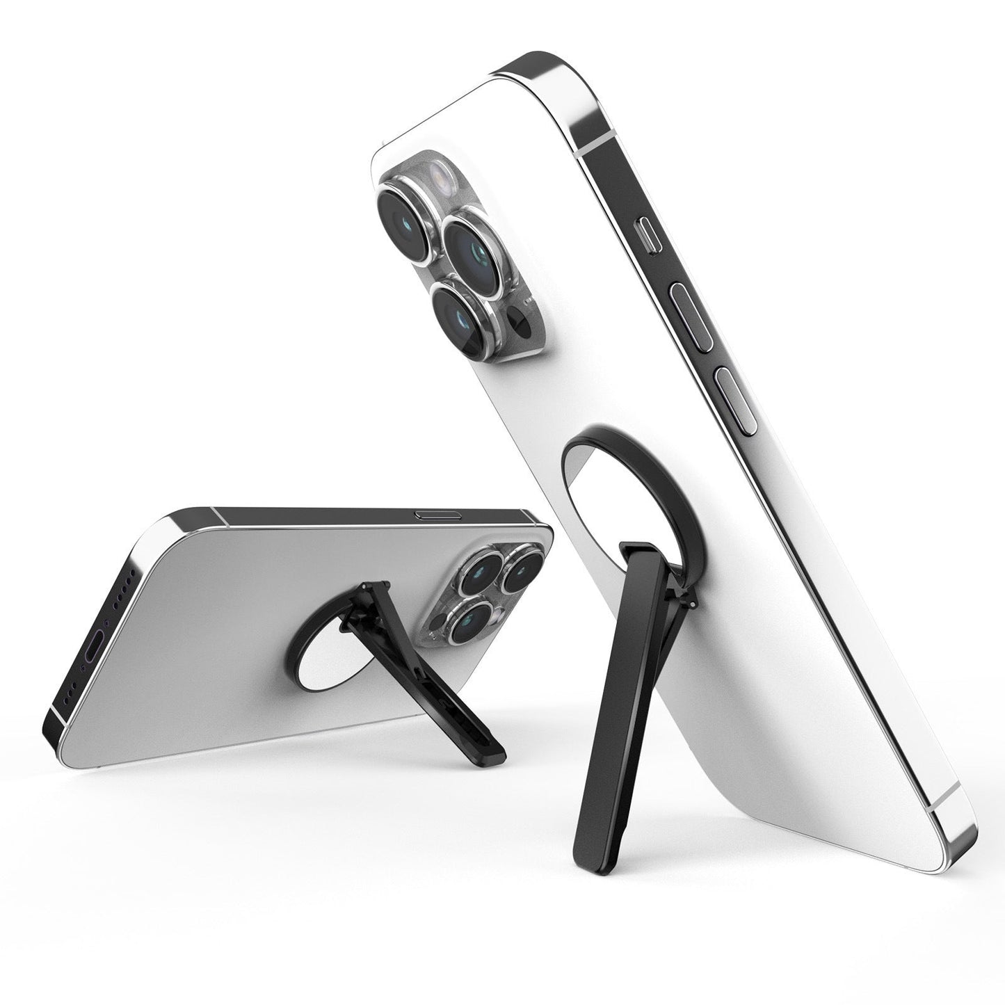 Aluminum Alloy Mobile Phone Bracket Horizontal And Vertical Available Rotating Decompression Back Paste Lollipop Small Mirror Black 0 - Tophatter Daily Deals