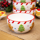 Ceramic Christmas Gingerbread Bowl | Perfect for Snacks, Soups, or Desserts 14cm Bowl - Tophatter Daily Deals
