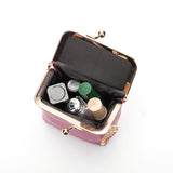 Smooth Leather Kiss Lock Mini Bag with Ball Chain, 3.5 Inch Handbags & Wallets - Tophatter Daily Deals