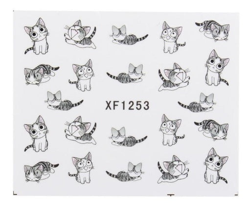 1 Sheet Cat Nail Art Sticker 0 - Tophatter Daily Deals