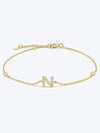 L To P Zircon 925 Sterling Silver Bracelet N-Gold One Size Bracelets - Tophatter Daily Deals