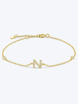 L To P Zircon 925 Sterling Silver Bracelet N-Gold One Size Bracelets - Tophatter Daily Deals