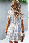 Printed Flutter Sleeve V-Neck Dress Casual Dresses - Tophatter Daily Deals