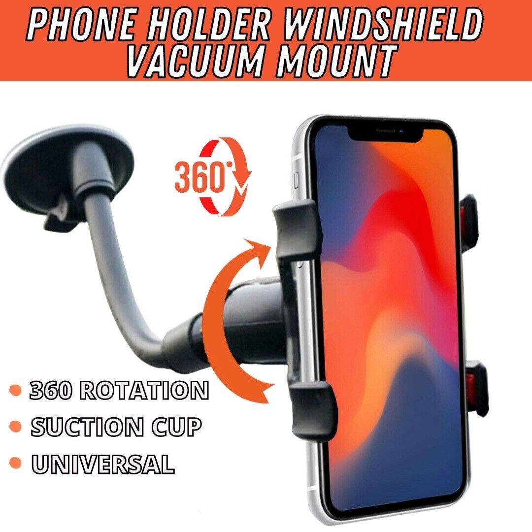 360 Car Rearview Mirror Rotation Adjustable Phone Holder Mount Multifunction Black 5 - Tophatter Daily Deals