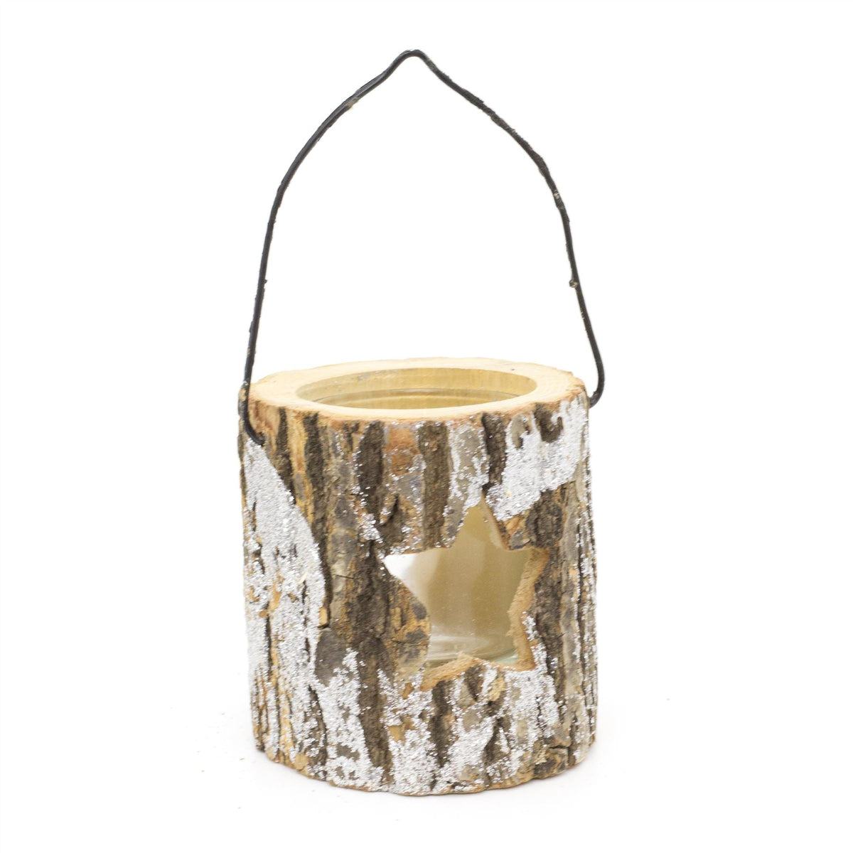 Natural Wood Christmas Tealight Candle Holder | Festive Rustic Wooden Tea Light Candle Pot | Xmas Lantern Tealight Votive Holder - Design Varies One Supplied Candle Holder - Tophatter Daily Deals
