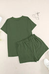 Quarter Button Short Sleeve Top and Shorts Lounge Set Loungewear Sets - Tophatter Daily Deals