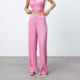 All-match Women's Summer New Product Line Decoration Drape Pants Pink 0 - Tophatter Daily Deals
