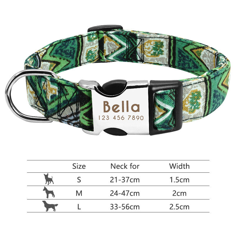 Adjustable Nylon Dog Collar Personalized Dogs Cat ID 013Green 7 - Tophatter Daily Deals