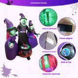Witch Inflatable Luminous Halloween Yard Decor Outdoor 3D Changing Face Moving Picture Frame - Tophatter Daily Deals