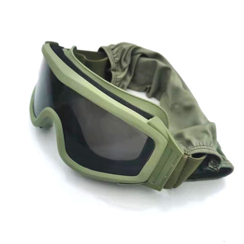 Against Wind And Sand Anti-shock Off-road Glasses Labor Protection Mirror Green Frame Gray Piece 0 - Tophatter Daily Deals