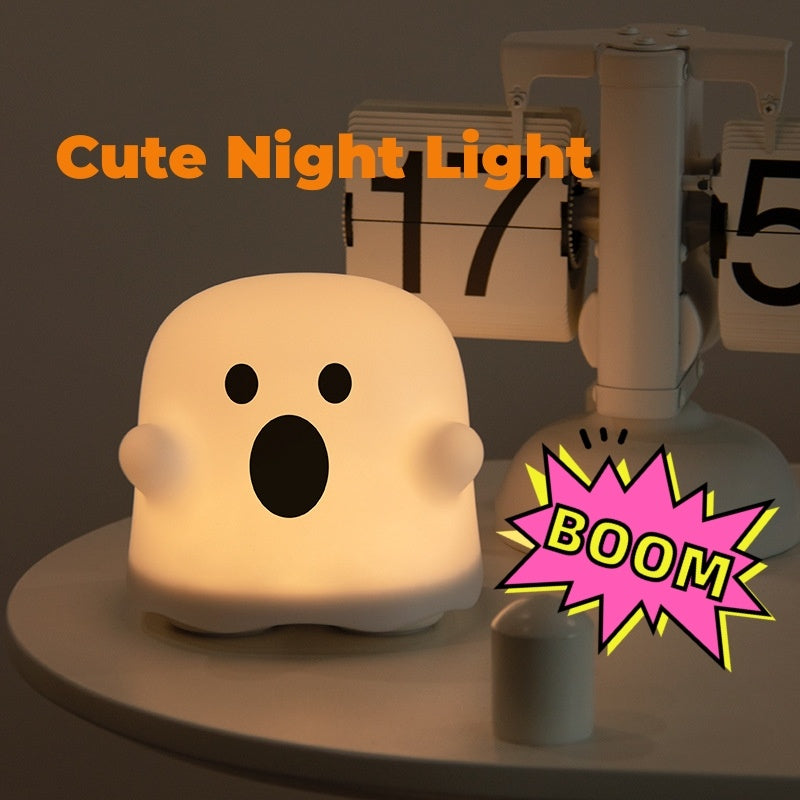 Silicone Night Light Touch Lamp Bedside Cute Halloween 3D Changing Face Moving Picture Frame - Tophatter Daily Deals