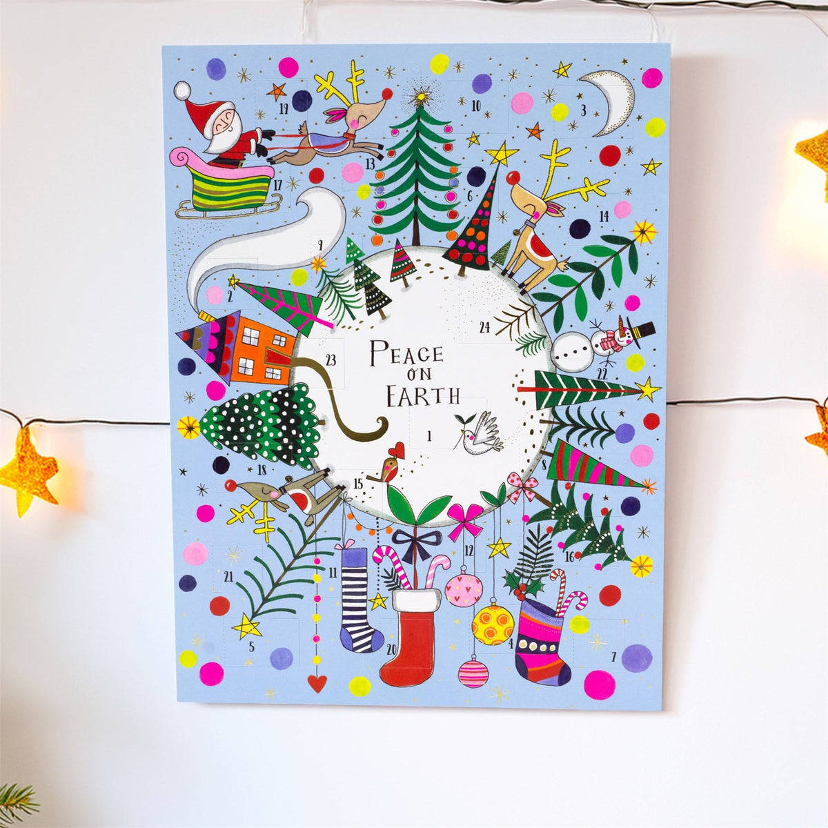 Peace on Earth Christmas Advent Calendar | Santa & Reindeer Christmas Calendar Advent Calendar - Tophatter Daily Deals